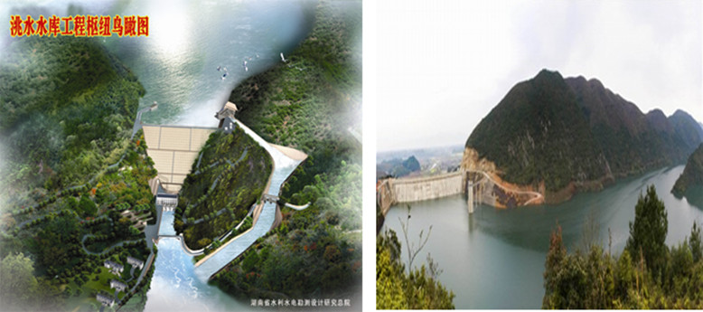 1762218862476221.jpg 洮水水库工程枢纽鸟瞰图,它是一座以防洪、发电为主,兼顾灌溉、养殖、旅游和城市供水等综合利用的水利水电枢纽工程。.jpg